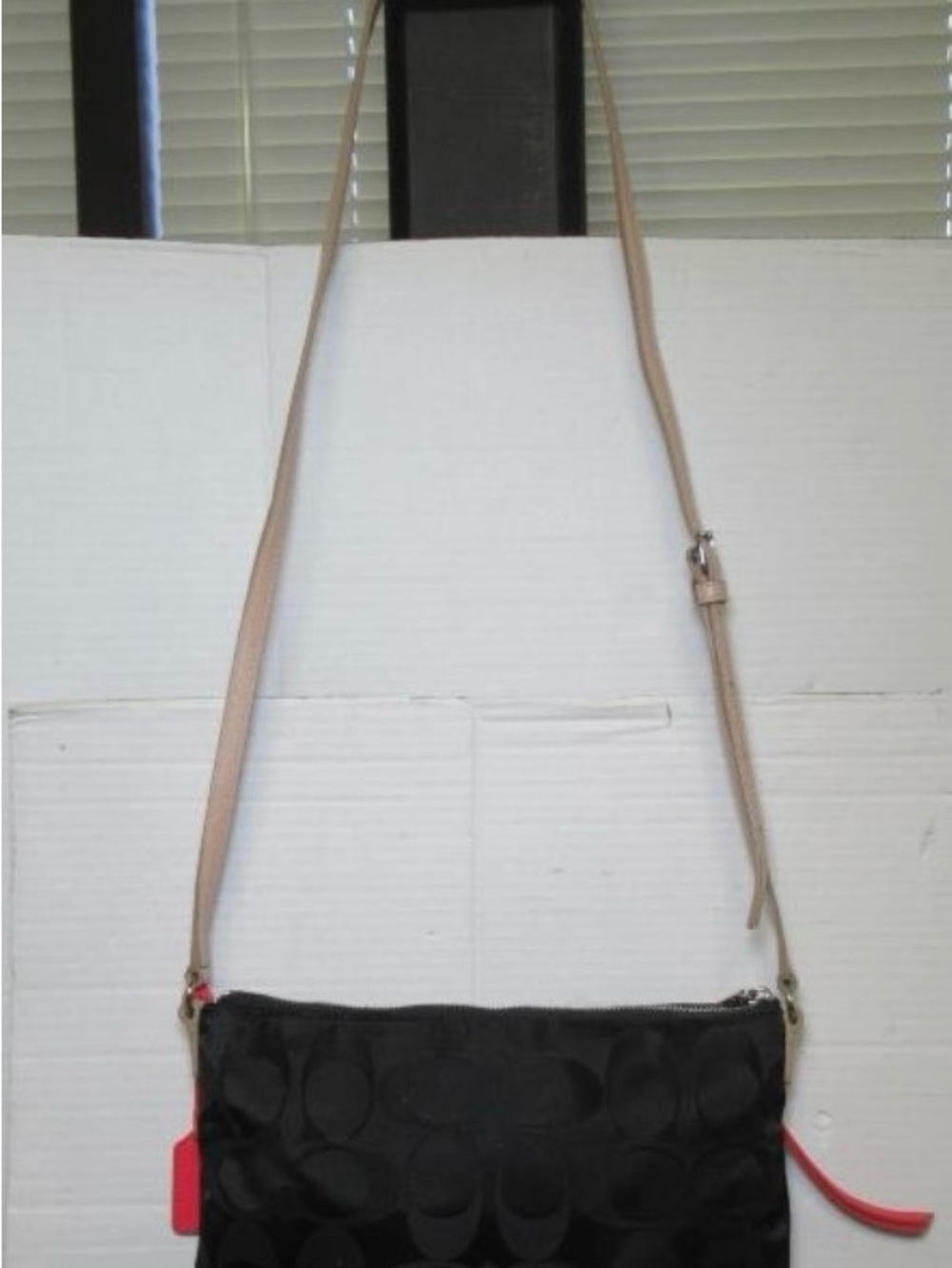 Coach Black Crossbody Bag with Pink Trim and Strap Accents - Picture 2 of 10